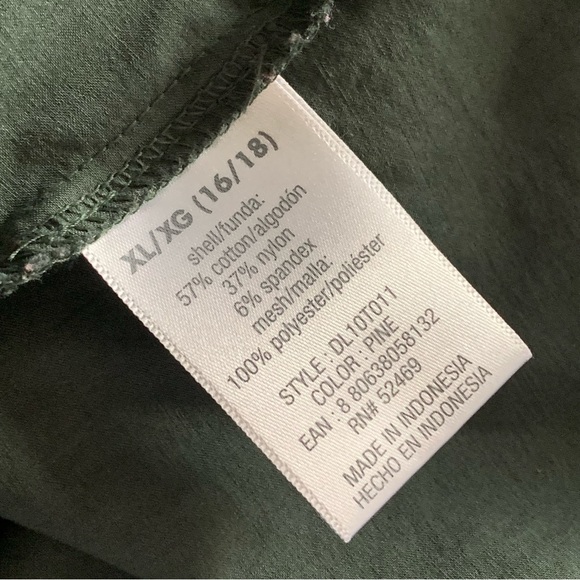 Women’s XL 16/18 DANSKIN NOW Pine Green Yellow Mesh Convertible Jacket Vest EXC - Picture 9 of 11